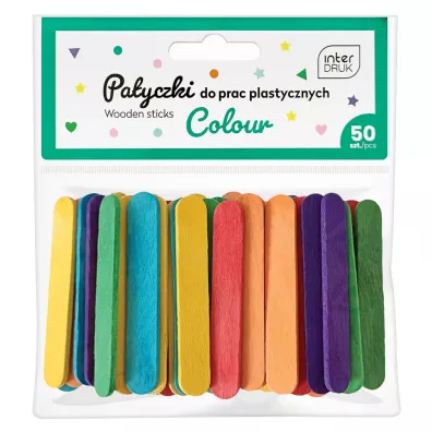 Interdruk Kolorowe patyczki do prac plastyczny 65x10mm