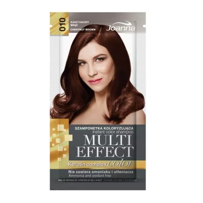 Joanna Multi Effect Keratin Complex Color Instant Color Shampoo szamponetka koloryzuj�ca 010 Kasztanowy Br�z 35 g