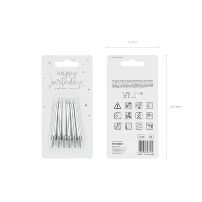 PartyDeco �wieczki urodzinowe g�adkie 6cm