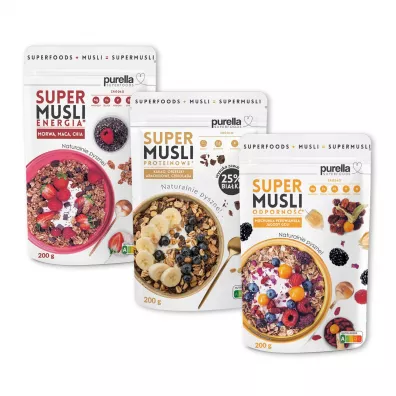 Purella SuperMusli - mix smakw Zestaw 3 x 200 g