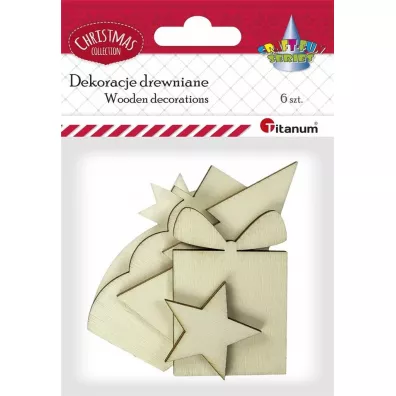 Titanum Drewniane dekoracje 6 szt.