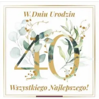Art Nuvo Karnet kwadrat 40 urodziny damskie CK-02