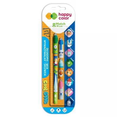 Happy Color Dugopis wymazywalny Cool Gang, 0,5 mm, niebieski, 1 dugopis + 3 skuwki-gumki
