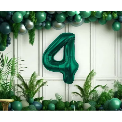 Godan Balon foliowy B&C cyfra 4 ziele� butelkowa 85cm