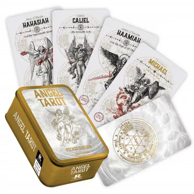 Angel Tarot, karty w metalowym pudeku