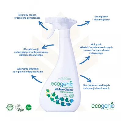 Ecogenic Spray do czyszczenia powierzchni kuchennych Pomara�cza 500 ml