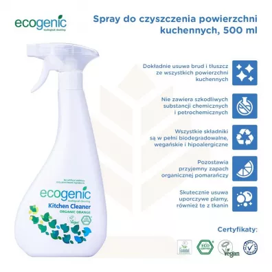 Ecogenic Spray do czyszczenia powierzchni kuchennych Pomara�cza 500 ml