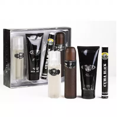 Cuba Original Cuba Black zestaw dla m�czyzn woda toaletowa spray + woda toaletowa spray + �el pod prysznic + woda po goleniu spray 100 ml + 35 ml + 200 ml + 100 ml