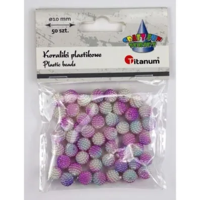 Titanum Koraliki plastikowe fioletowe ombre 10mm 50 szt.