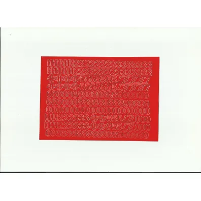 Artdruk Cyfry samoprzylepne 1 cm 8 arkuszy czerwone