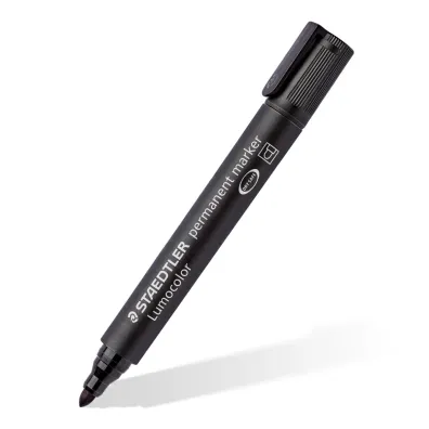Staedtler Marker wodoodporny Lumocolor, czarny, okr�g�y - Marker Permanentny Czarny