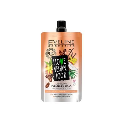 Eveline Cosmetics I love vegan Food wygadzajcy cukrowy peeling do ciaa Kawa 75 ml