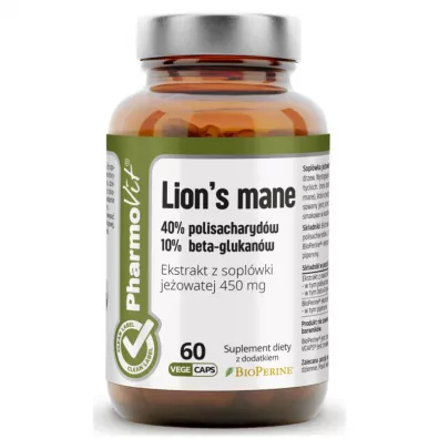 Pharmovit Lion`s mane Ekstrakt z sopl�wki je�owatej Suplement diety 60 kaps.