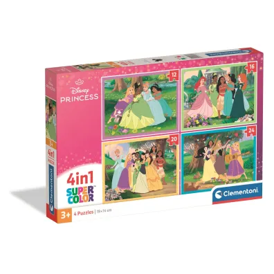 Puzzle 4w1 - SuperColor. Disney Princess (12+16+20+24 el.) Clementoni