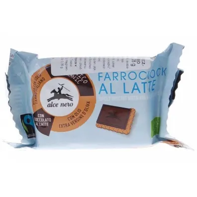 Alce Nero Herbatniki orkiszowe z mleczn� czekolad� fair trade 28 g Bio