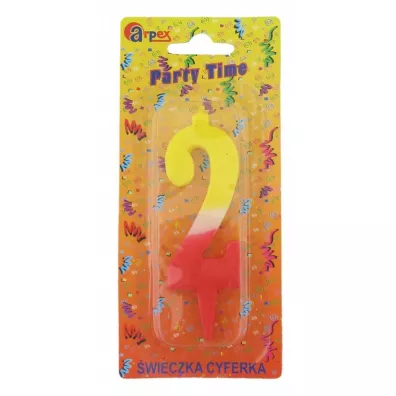 Arpex �wieczki Urodzinowe Party Time Cyfra 2 D9905-2