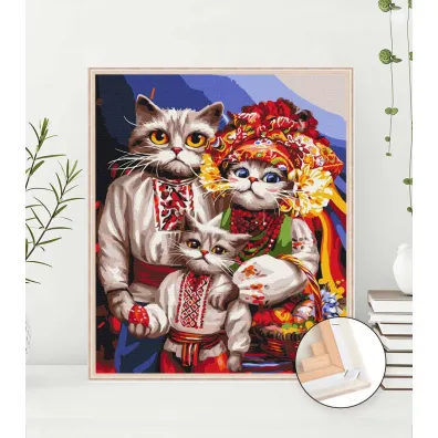 Twoje Hobby Malowanie po numerach - Rodzina kot�w huculskich 40x50cm