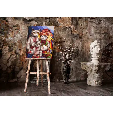 Twoje Hobby Malowanie po numerach - Rodzina kot�w huculskich 40x50cm