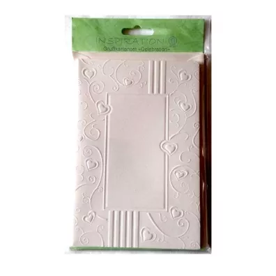 Galeria Hobby Karty t�oczone+koperty ornament serca creme 05 5 szt.
