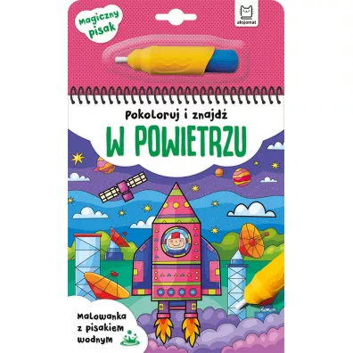 Pokoloruj i znajd w powietrzu. Malowanka z pisakiem wodnym