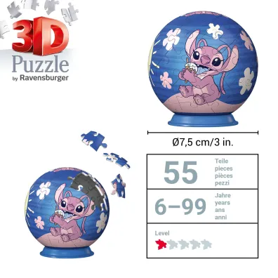Puzzle Kula 54 el. 3D Stitch 2 Ravensburger