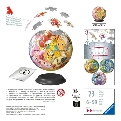 Puzzle Kula 72 el. 3D Pokemon Ravensburger