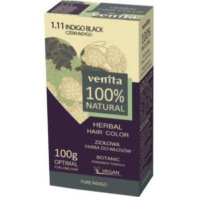Venita Herbal Hair Color ziołowa farba do włosów 1.11 Czerń Indygo 100 g