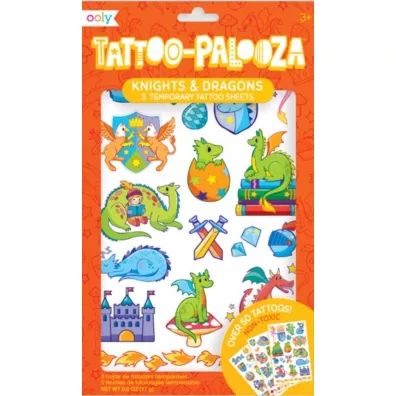 Ooly Tatua�e zmywalne Tattoo Palooza. Smoki i Rycerze