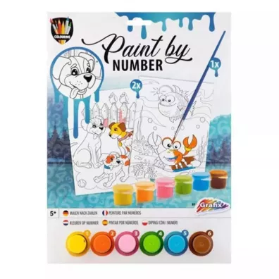Creative Craft Group Malowanie po numerach, 6 farb + pdzel Pies