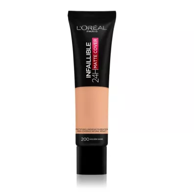 LOreal Paris Infallible 24H Matte Cover Foundation d�ugotrwa�y podk�ad matuj�cy 200 Golden Sand 30 ml