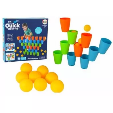 Uk�adanka kubeczki gra 3w1 44 el LeanToys