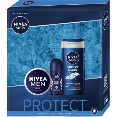 Nivea Men Protect & Care zestaw dla mczyzn krem uniwersalny + el pod prysznic + antyperspirant roll-on 75 ml + 250 ml + 50 ml