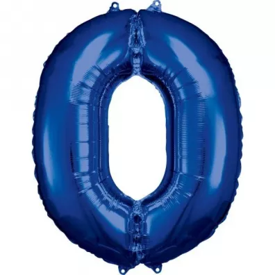 Amscan Balon foliowy cyfra 0 niebieska 70x86cm