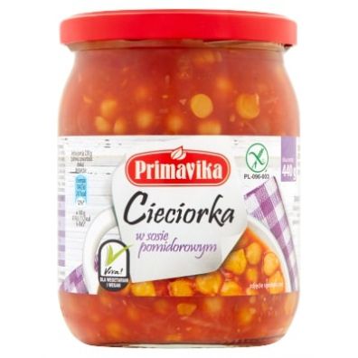 Primavika Cieciorka w sosie pomidorowym bezglutenowa 440 g