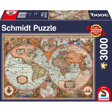 Puzzle 3000 el. Staroytna mapa wiata Schmidt