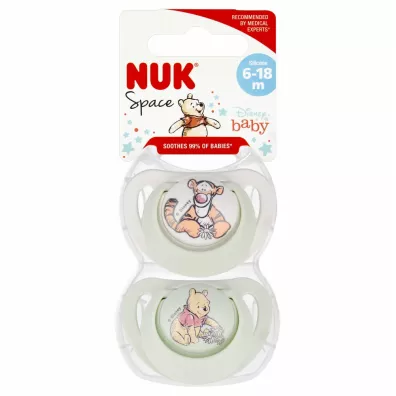 Nuk Smoczek uspokajaj�cy silikonowy 6-18 mies. Star Kubu�/Tygrysek 10736922 2 szt.
