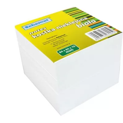 Kostka biaa 84x84x70mm nieklejona