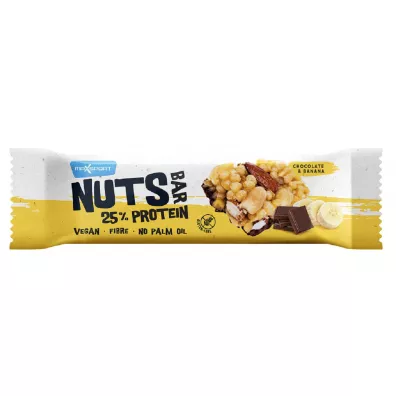 Maxsport Baton proteinowy z orzechami i bananem w gorzkiej czekoladzie bezglutenowy 40 g