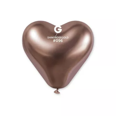 Godan Balony chromowane serca rowy, zoty 25 szt.