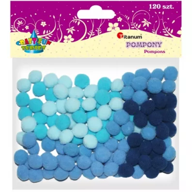 Hasta Pompony poliestrowe niebieski 10 mm
