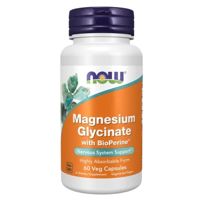 Now Foods Glicynian Magnezu z Bioperyn� Suplement diety 60 kaps.