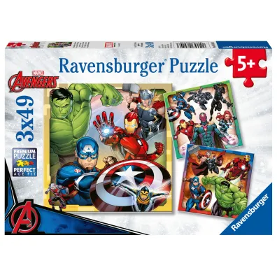 Puzzle dla dzieci 3x49 el. Marvel Avengers Ravensburger