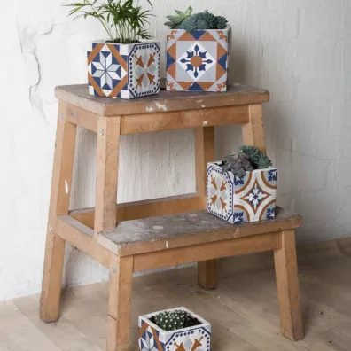 Esschert Design Betonowa doniczka Azulejos 11cm
