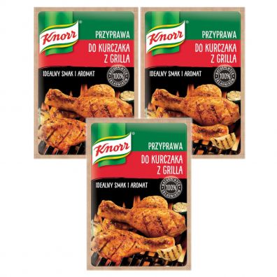 Knorr Przyprawa do kurczaka z grilla Zestaw 3 x 23 g