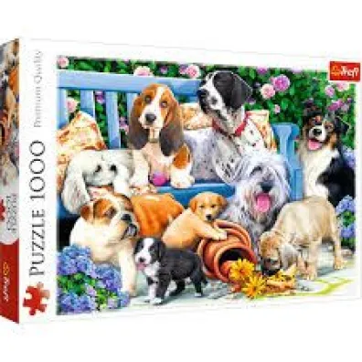 Puzzle 1000 el. Psy w ogrodzie Trefl