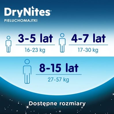 Huggies Pieluchomajtki na noc 8-15 lat DRYNITES Boy (27-57 kg) 9 szt.