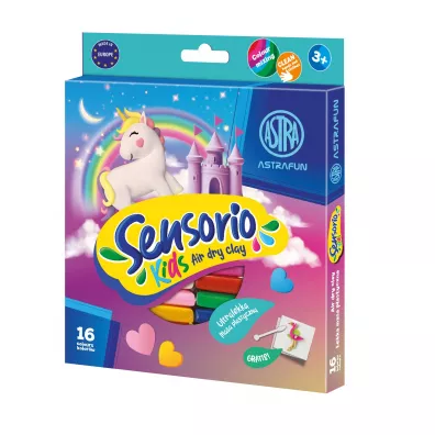 Masa plastyczna Sensorio Kids Jednoro�ec 16 kolor�w Astra