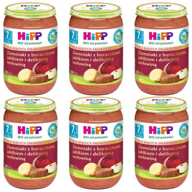 Hipp Ziemniaki z buraczkami jabkiem i delikatn woowin po 7. miesicu zestaw 6 x 220 g Bio