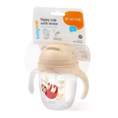 Babyono Kubek niekapek z obcion somk leniwiec 240 ml