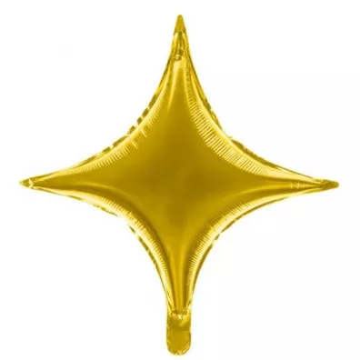 PartyDeco Balon foliowy Gwiazda 4-ramienna z�ota 45cm